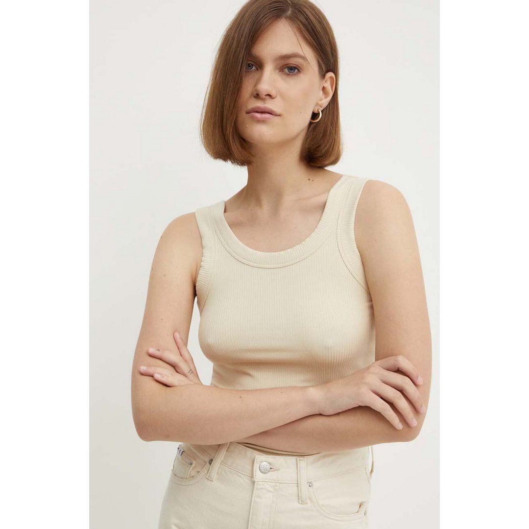 Modal Rib Slim Tank Top Wood Ash / L