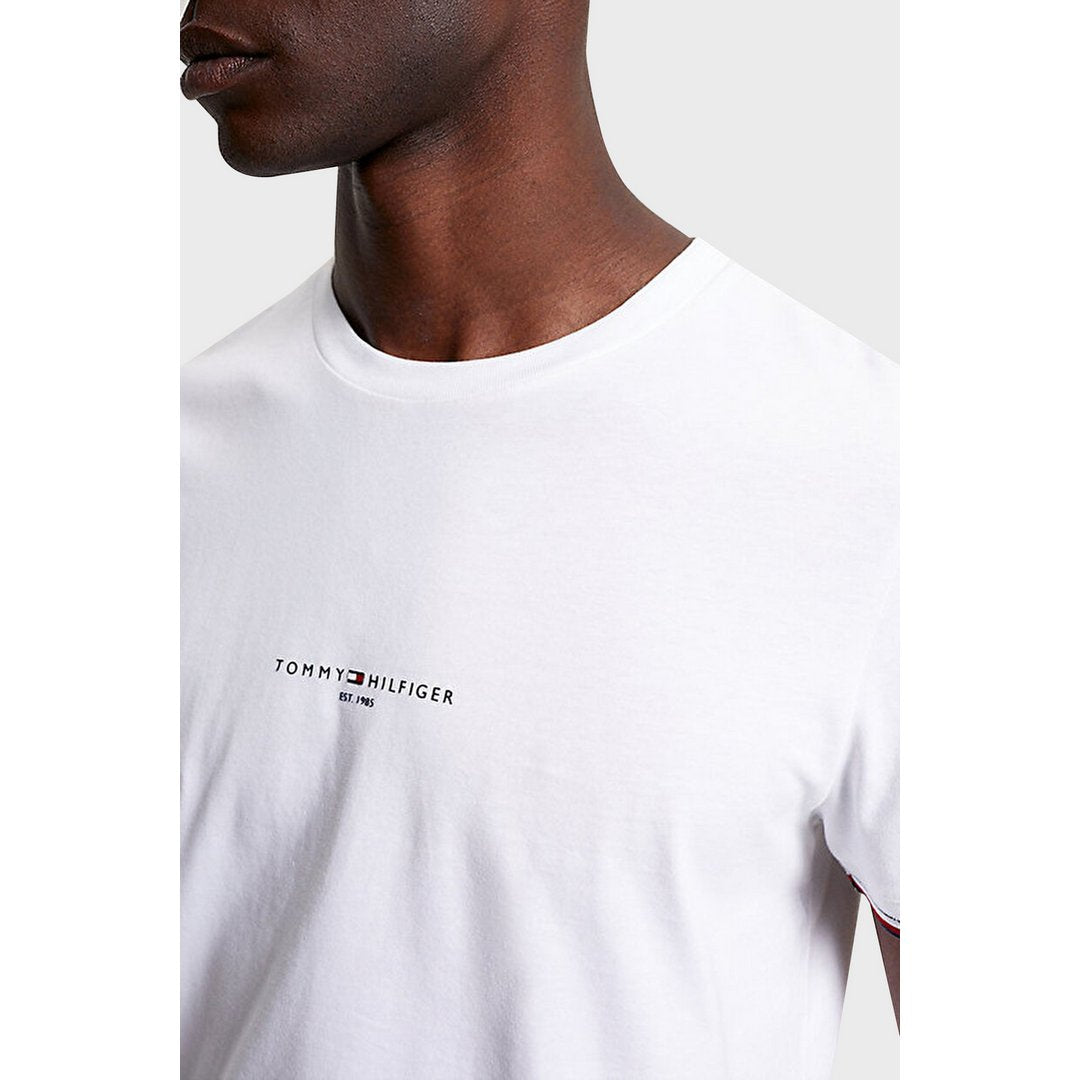 Tommy Logo Tipped Tee White / L