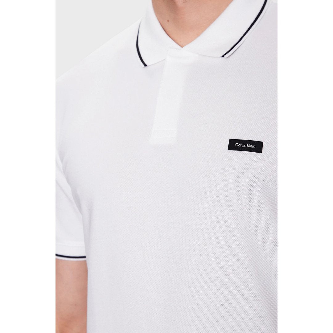 Stretch Pique Tippin/ Yaf/ M Bright White / M