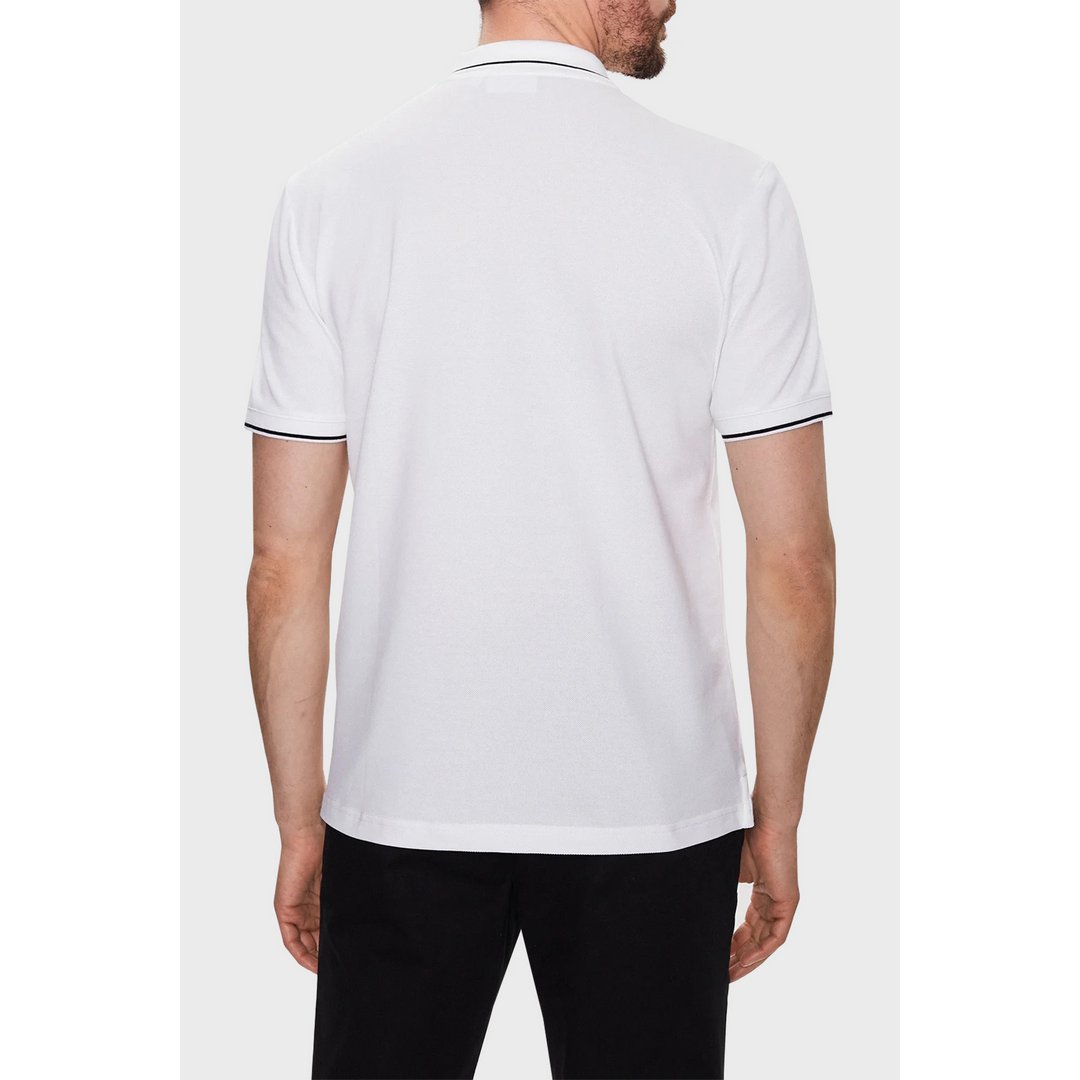 Stretch Pique Tippin/ Yaf/ M Bright White / M