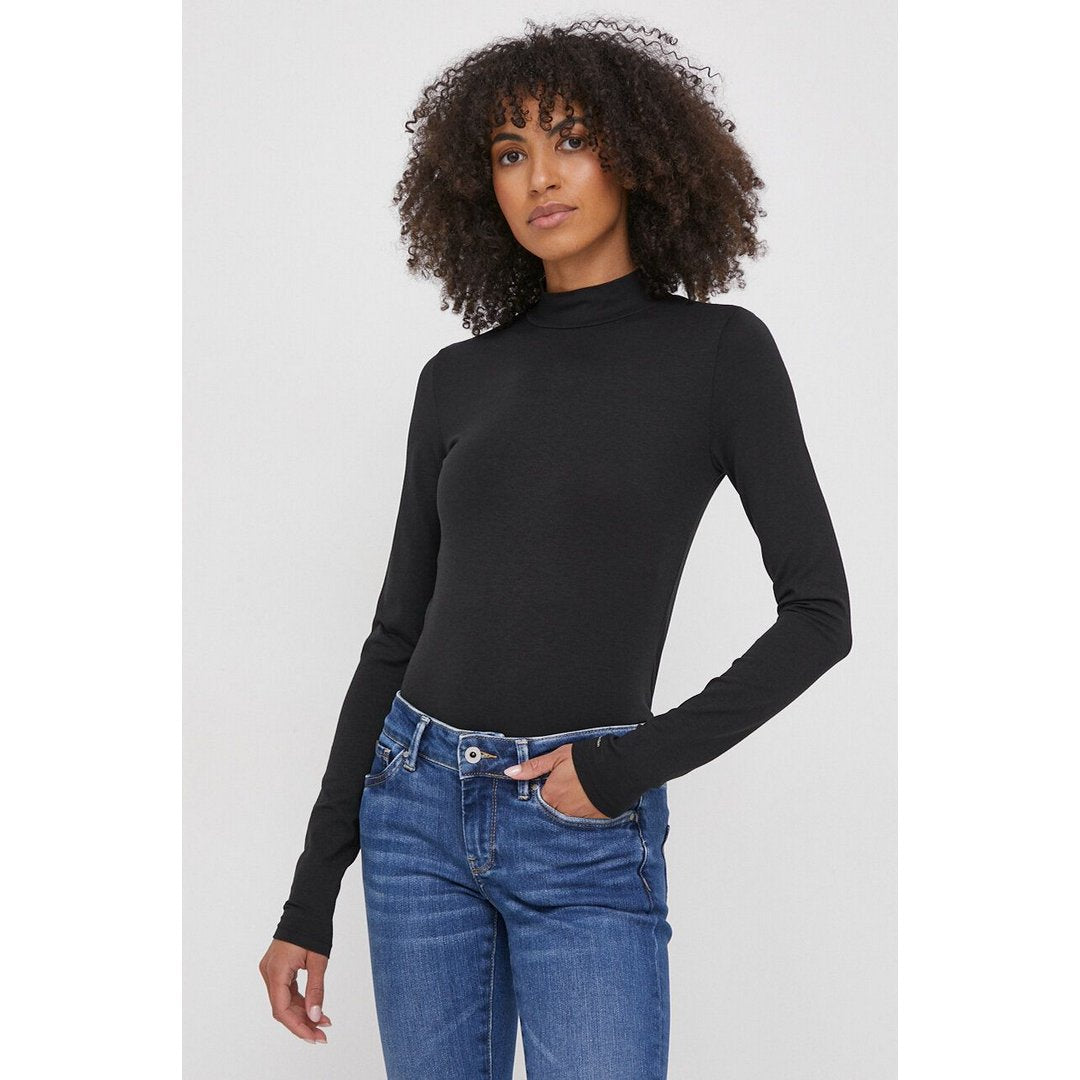 Cotton Modal Mock Ne/ Beh/ L Ck Black / XS