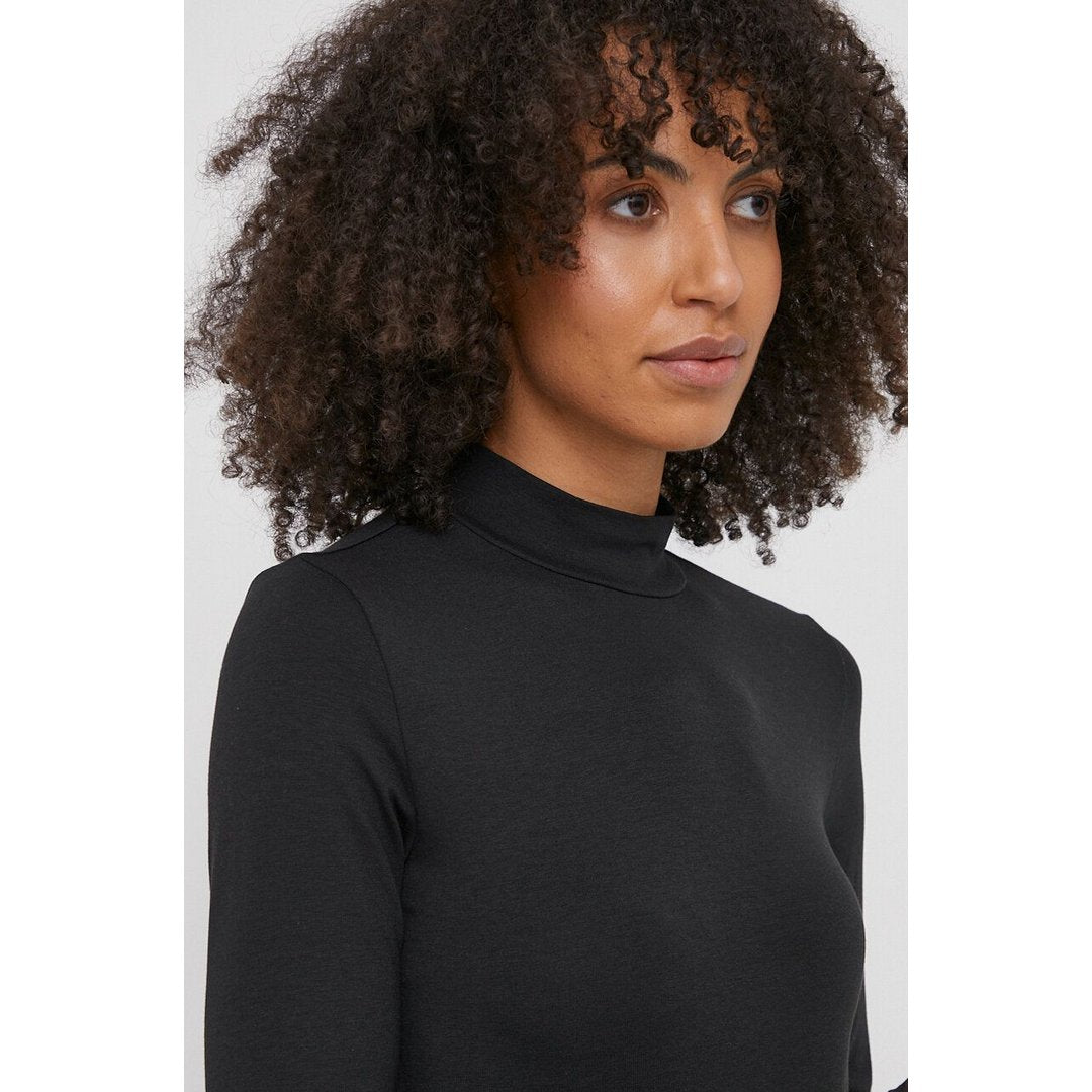 Cotton Modal Mock Ne/ Beh/ L Ck Black / M