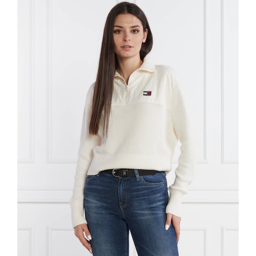 Tjw Half Zip Badge R/ Ybh/ Xl Ancient White / S