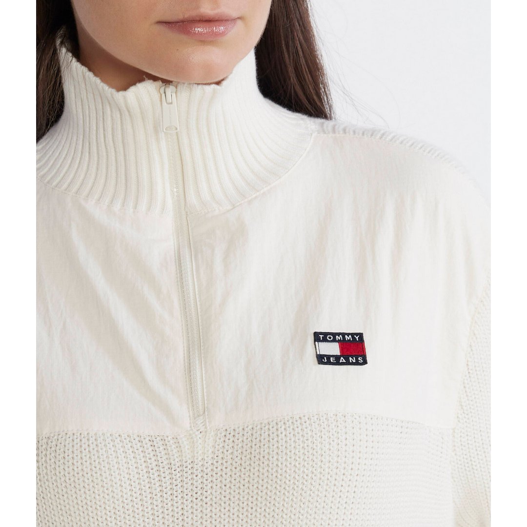 Tjw Half Zip Badge R/ Ybh/ Xl Ancient White / L