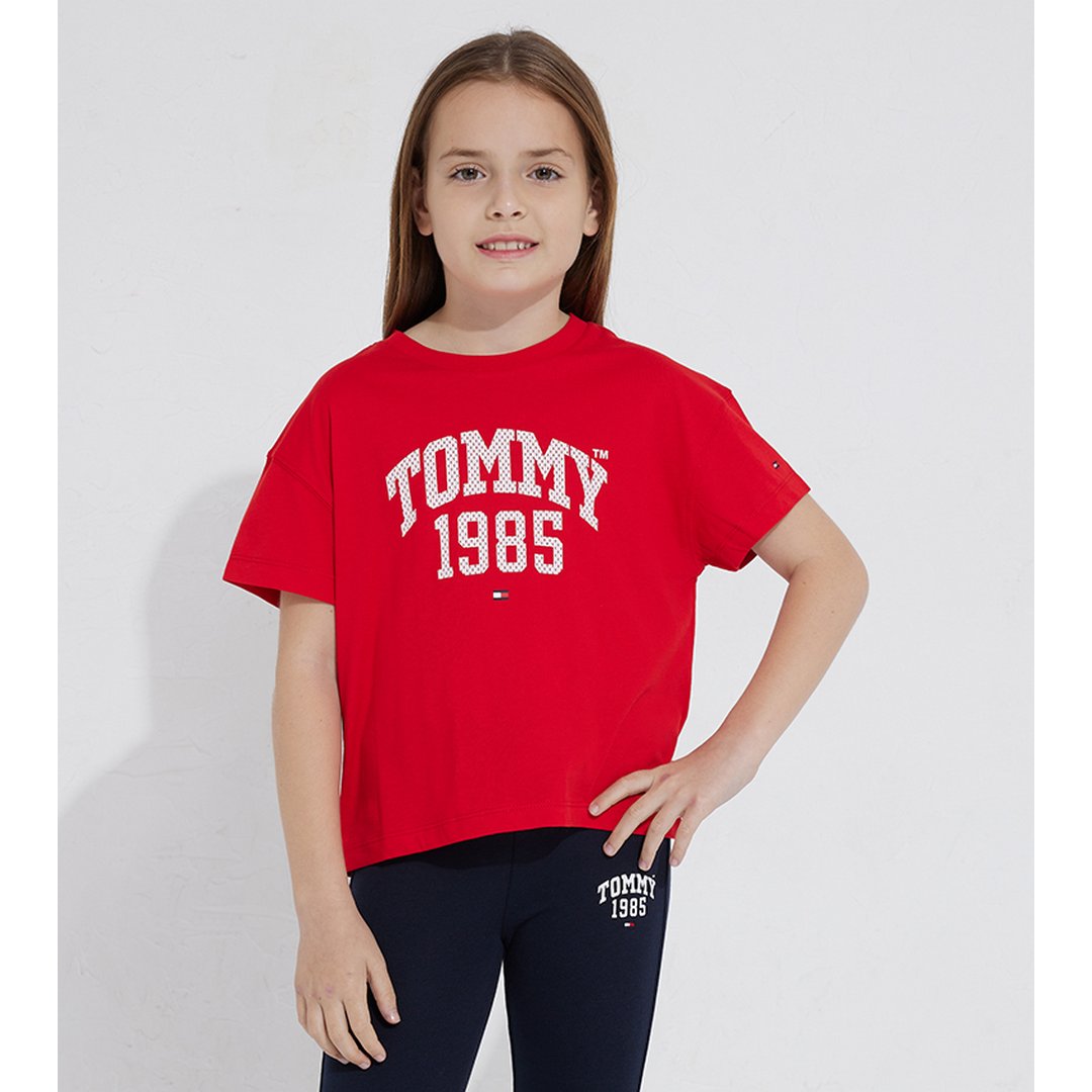 Tommy Varsity Tee S Deep Crimson / Cotton Candy / 4