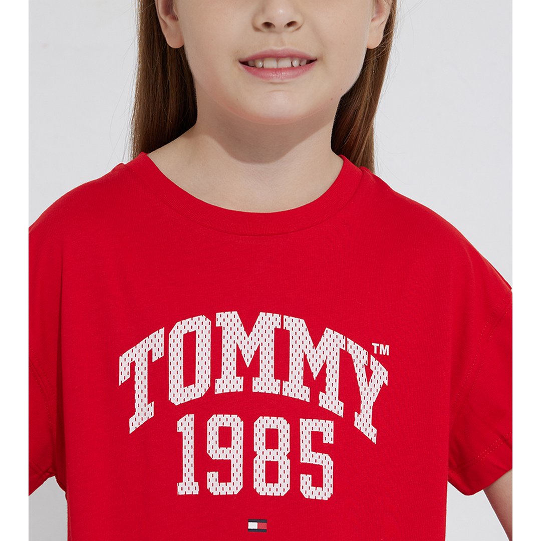 Tommy Varsity Tee S Deep Crimson / Cotton Candy / 4