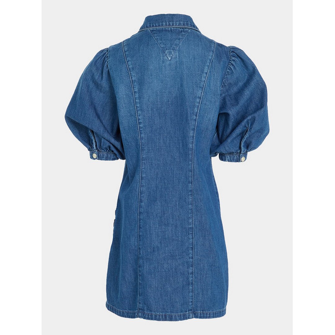 Puff Sleeve Denim Dr/ 1Bl/ 12 Recycledbluedenimstr / 12