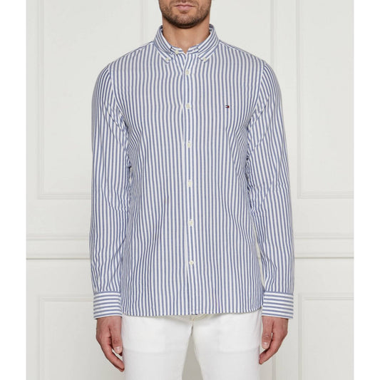 Classic Poplin Strip Mid Blue / Optic White / L