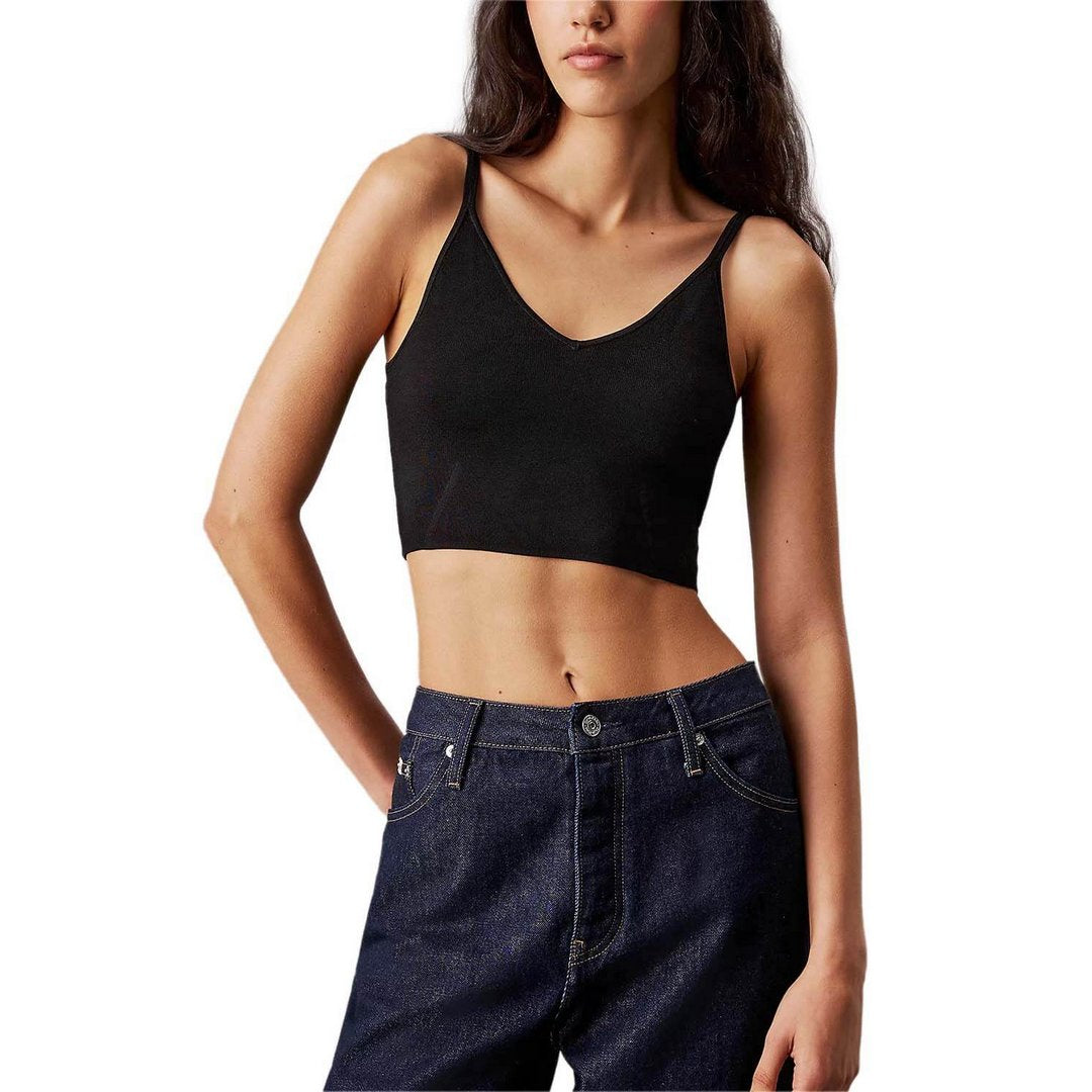 Rayon Sweater Bralette Ck Black / L