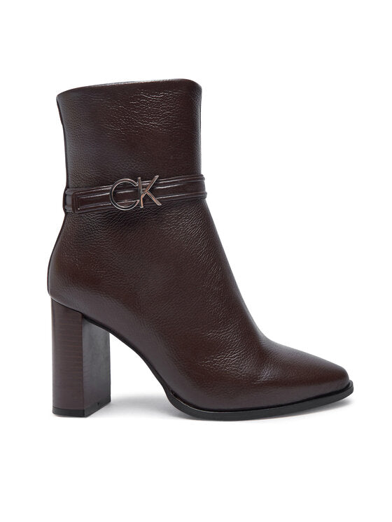 Heel Ankle Boot 85 W/Hw Lth Dark Brown / 41