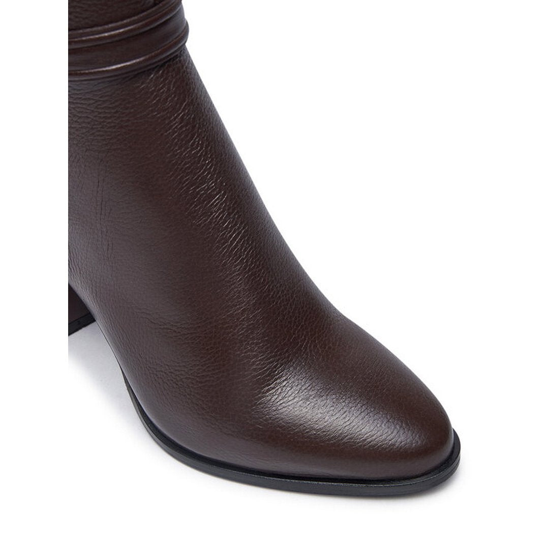 Heel Ankle Boot 85 W/Hw Lth Dark Brown / 41
