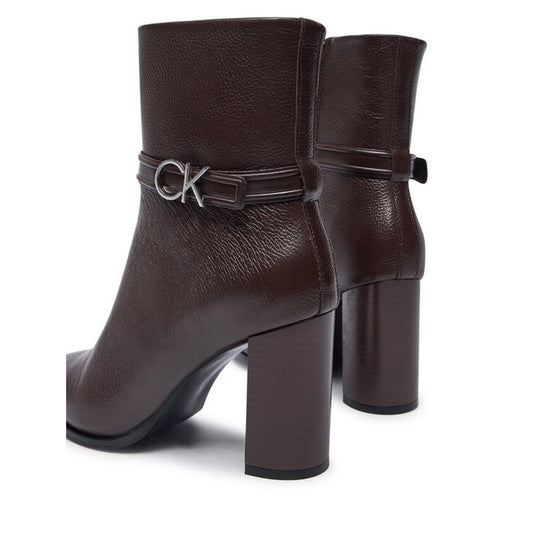 Heel Ankle Boot 85 W/Hw Lth Dark Brown / 41