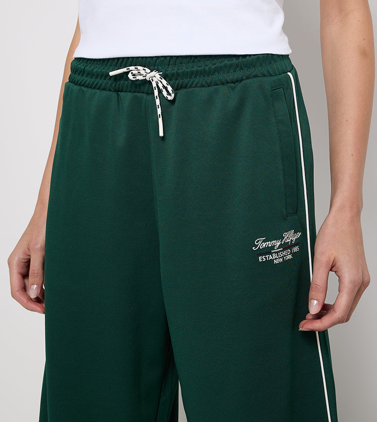 Script Graphic Wide Leg Pant Ornamental Green / L