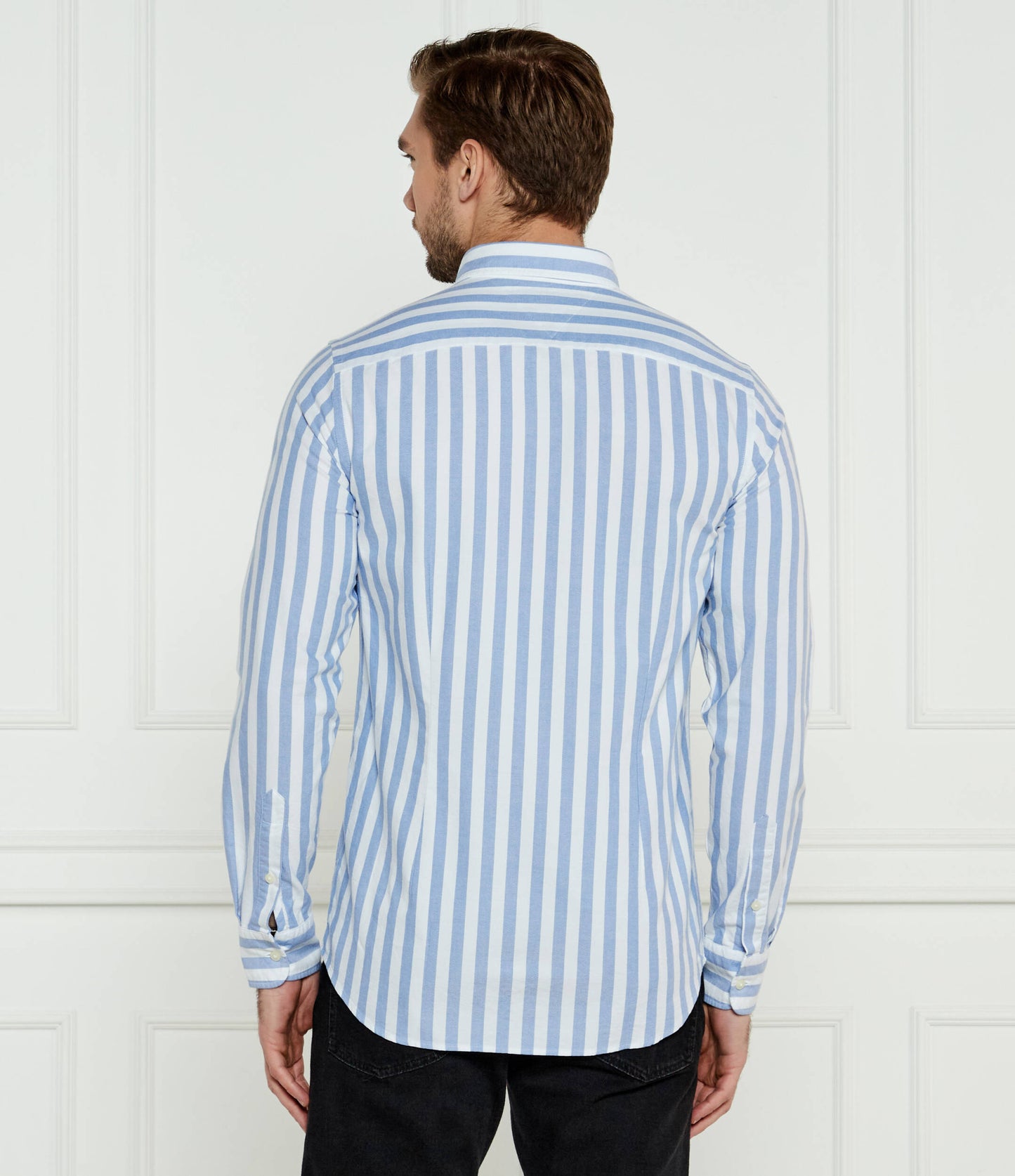 Oxford Bold Stripe Sf Shirt Light Blue / Optic White / L