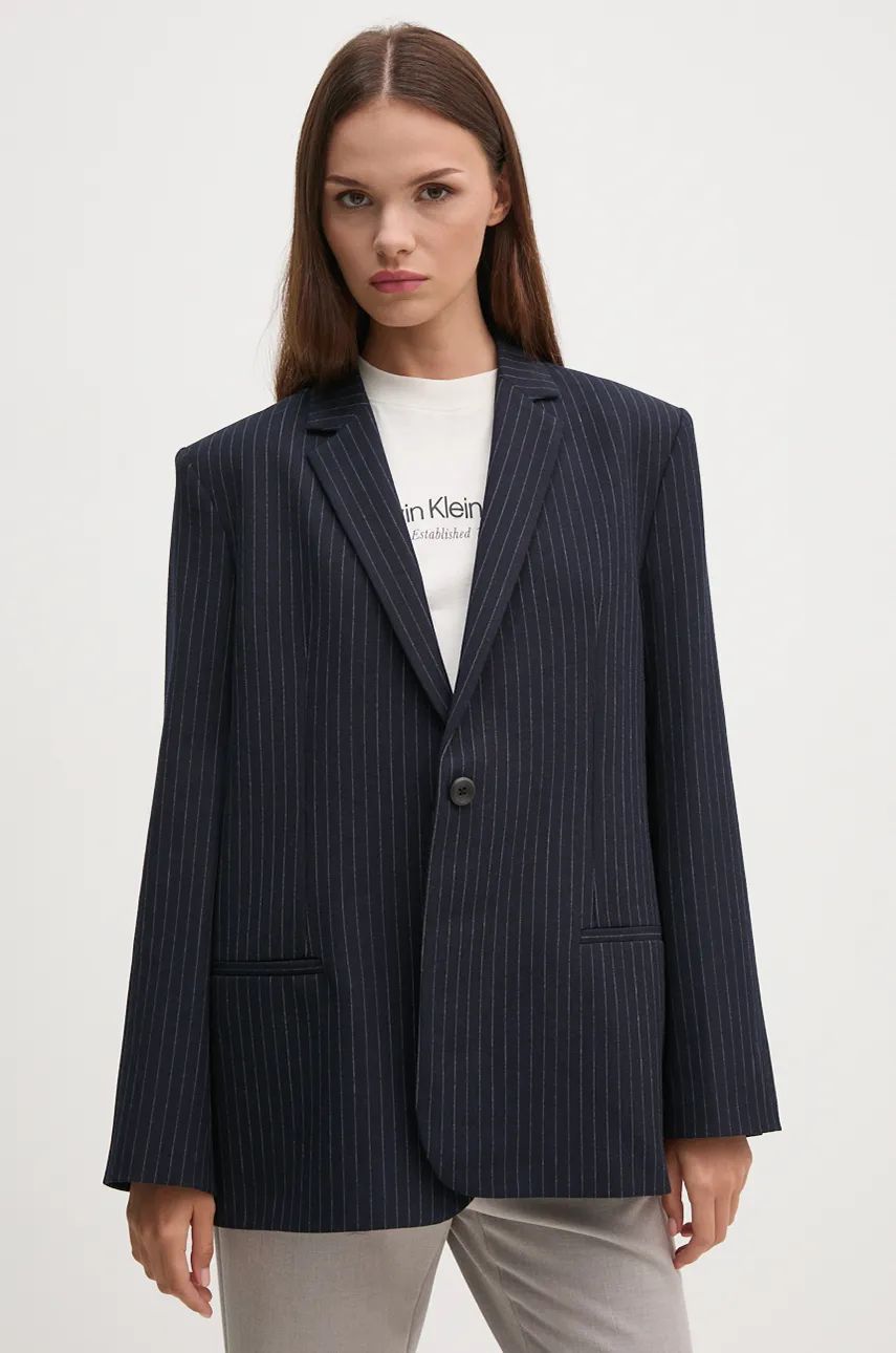 Pinstripe Slim  Blazer Night Sky / Gray Morn Stripe / 38