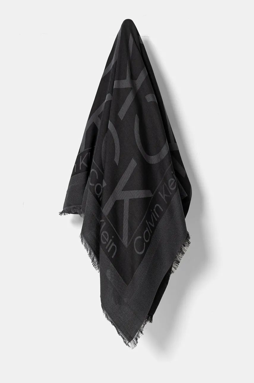 Large Monogram Jacquard Scarf Ck Black / OS