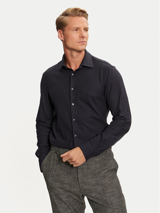 Refined Pique Regular Shirt Night Sky / 42