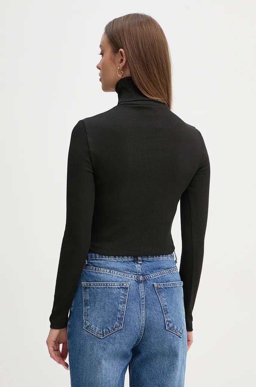 Woven Label Rib Rollneck Ck Black / M