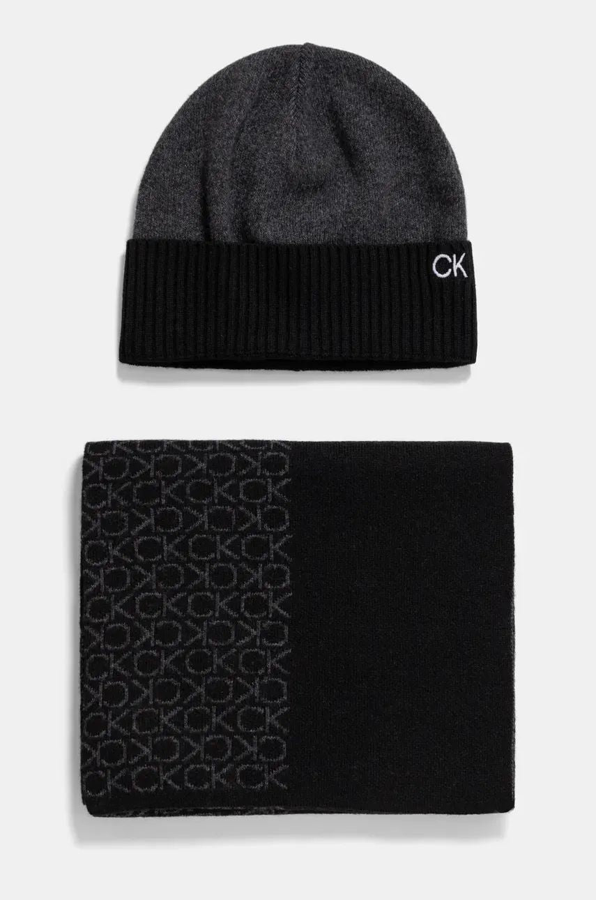 Gs Ck Monogram Beanie + Scarf Seasonal Mono Black / OS