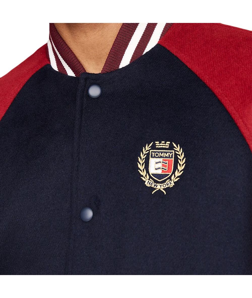 Tjm Wool Blend Crest Bomber Dark Night Navy / Regatta Red / L