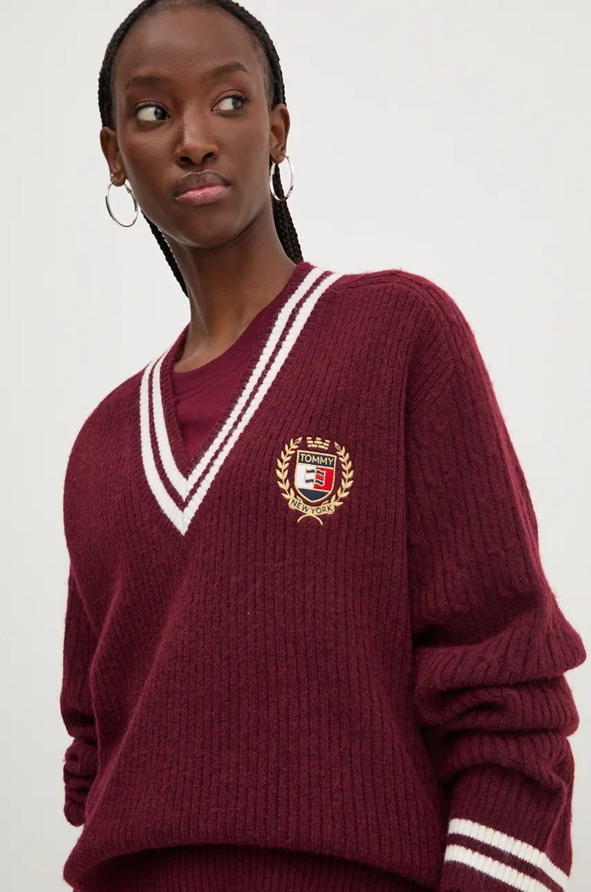 Tjw Vnck Crest Cable Sweater Ext Deep Rouge / L