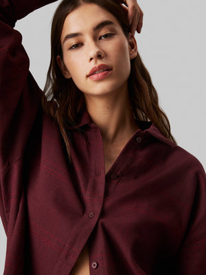 L/S Buttondown & Pant Sleep Set BEAM PLAID_TRUFFLE BROWN / L
