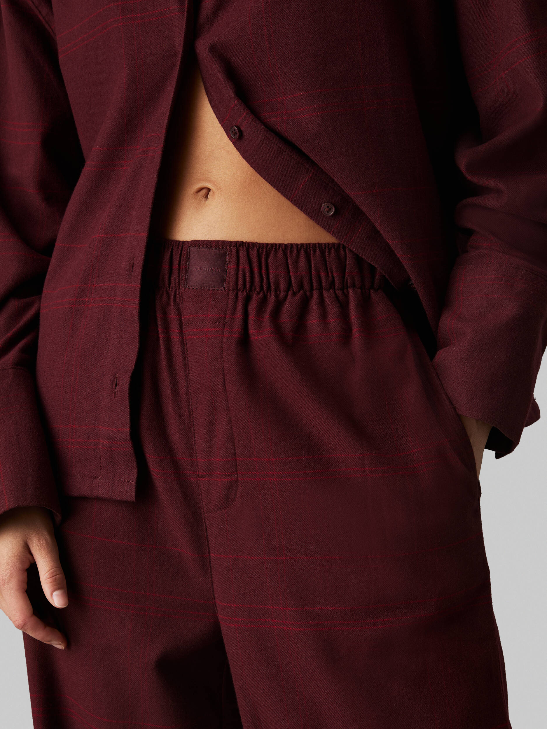L/S Buttondown & Pant Sleep Set BEAM PLAID_TRUFFLE BROWN / L