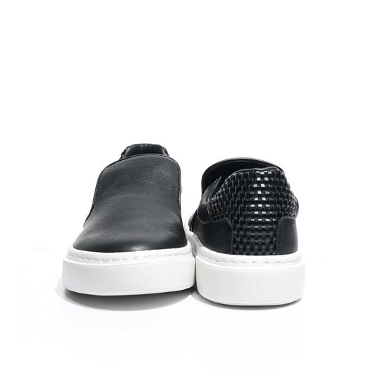 Cupsole Slip On - Woven Lth Ck Black / 41