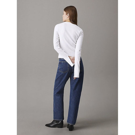 Woven Label Rib Ls Top Bright White / L
