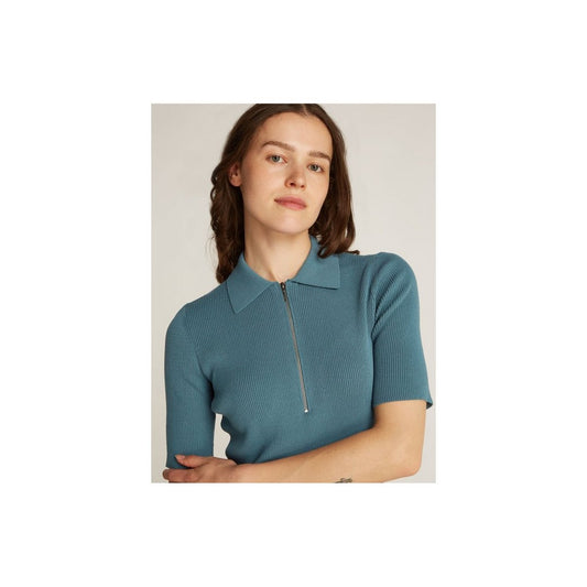 Iconic Rib Zip Sweater 1/2 Slv Tapestry / L