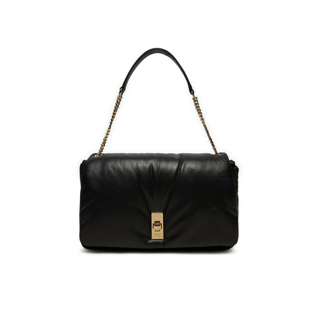 Soft Leather Maxi Shoulder Bag Black / OS