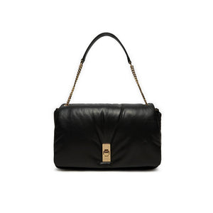 Soft Leather Maxi Shoulder Bag Black / OS