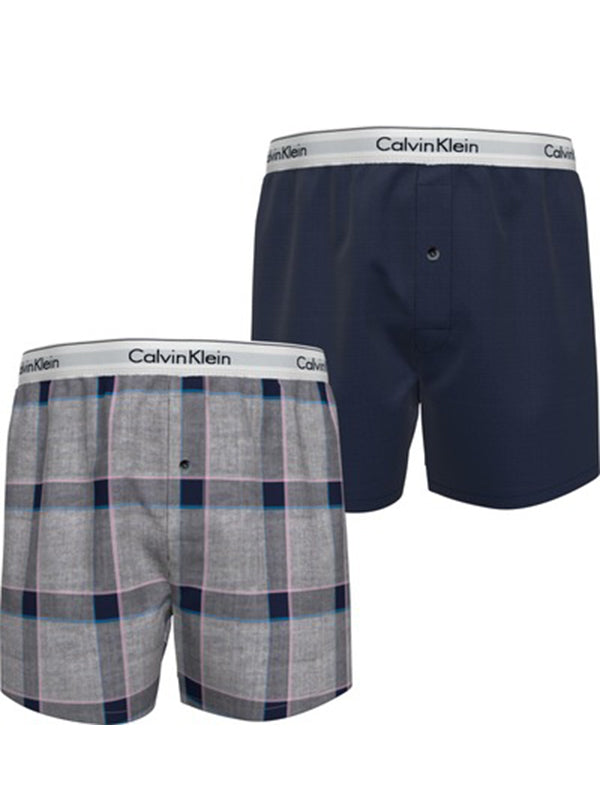 Boxer Slim 2Pk NEW NAVY/ TINTON PLAID / L