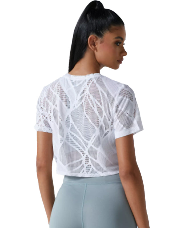 Pw - Lace Cropped Ss BRIGHT WHITE / L