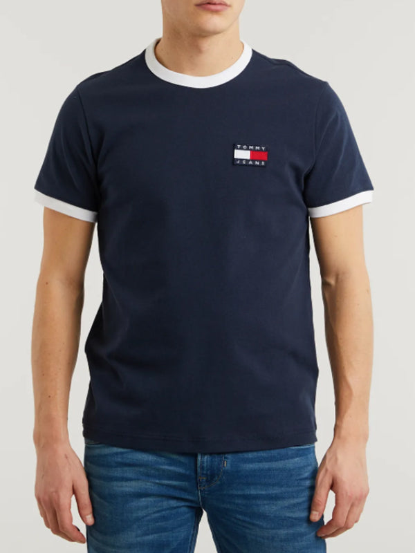 Tjm Badge Ringer Tee Twilight Navy / White / L