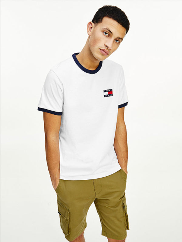 Tjm Badge Ringer Tee White / Twilight Navy / L