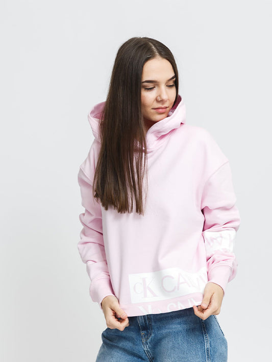 Mirrored Logo Hoodie Pearly Pink / Bright White / L