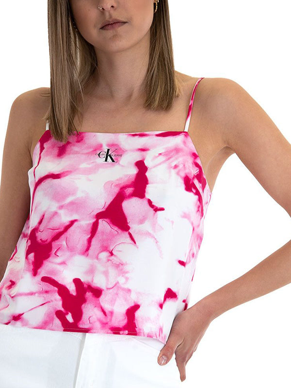 Monogram Cami Top Cerise Marble Aop / L