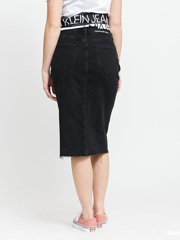 High Rise Midi Skirt Denim Black / NI30