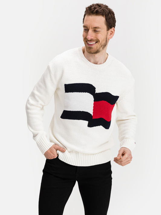 Big Graphic Sweater Ivory / L