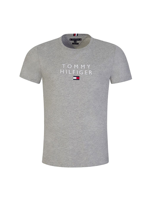 Stacked Tommy Flag T Medium Grey Heather / L