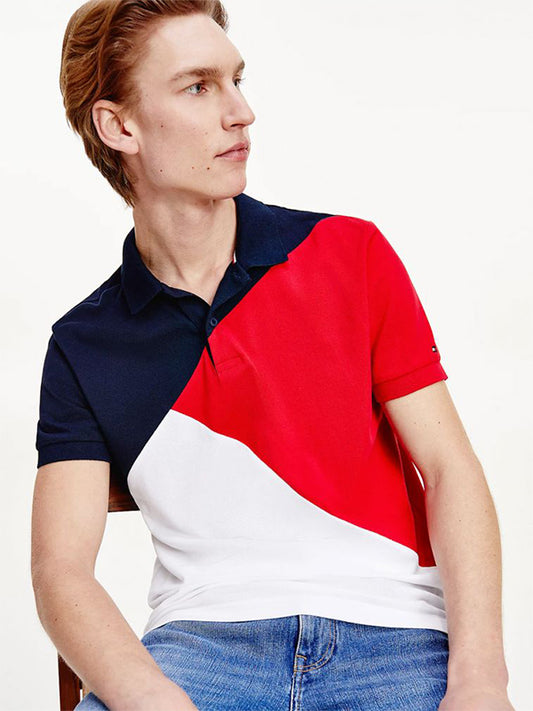 Diagonal Colorblock Desert Sky / White / Primary Red / L