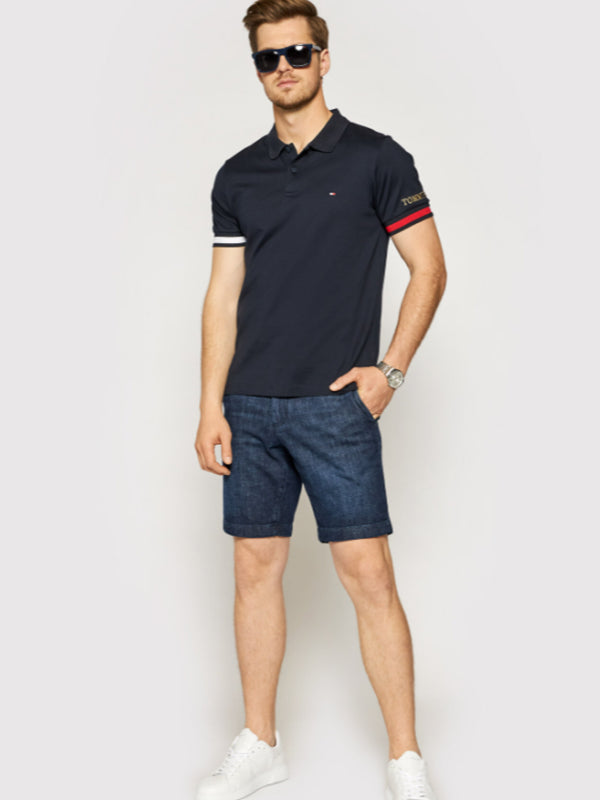 Flag Cuff Slim Polo Desert Sky / L