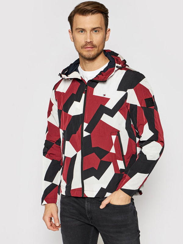 Lightweight Hooded P Dazzle Camo Rouge / L