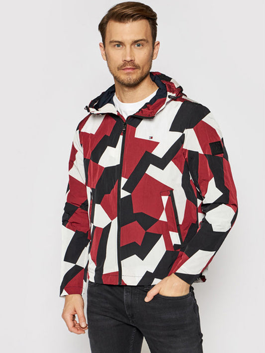 Lightweight Hooded P Dazzle Camo Rouge / L