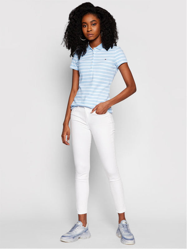 Short Sleeve Slim Po Classic Breton Stp/ Breezy Blue / L