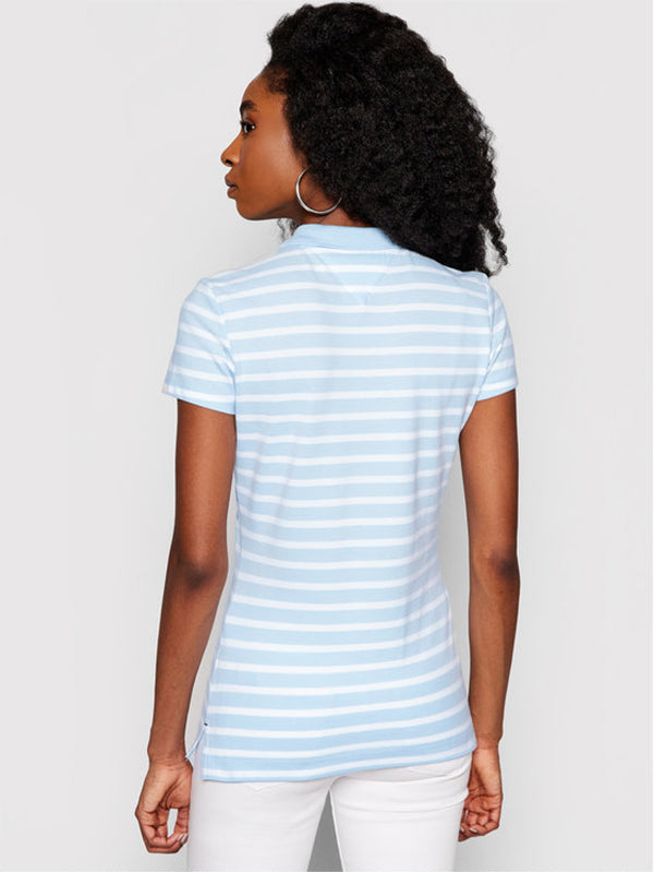 Short Sleeve Slim Po Classic Breton Stp/ Breezy Blue / L