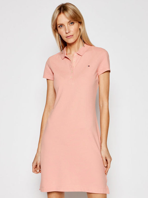 Slim Short Polo Dres Soothing Pink / L