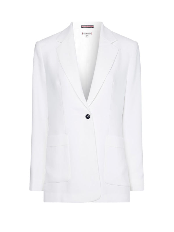 Crepe Belted Blazer Th Optic White / 42