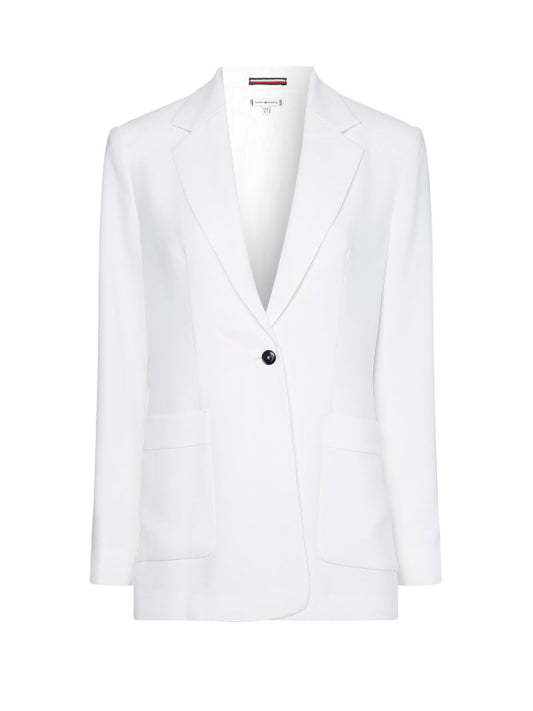 Crepe Belted Blazer Th Optic White / 42